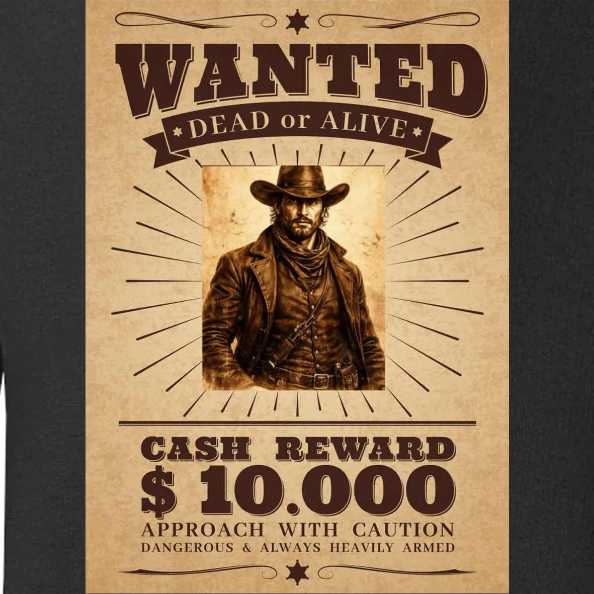 Custom Wanted Poster Photo Picture Toddler Sweatshirt - Front - Close-up