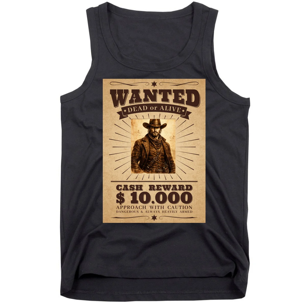 Custom Wanted Poster Photo Picture Tank Top - Front