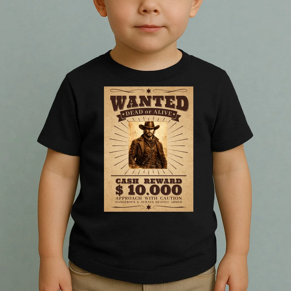 Custom Wanted Poster Photo Picture Toddler T-Shirt - Front 1