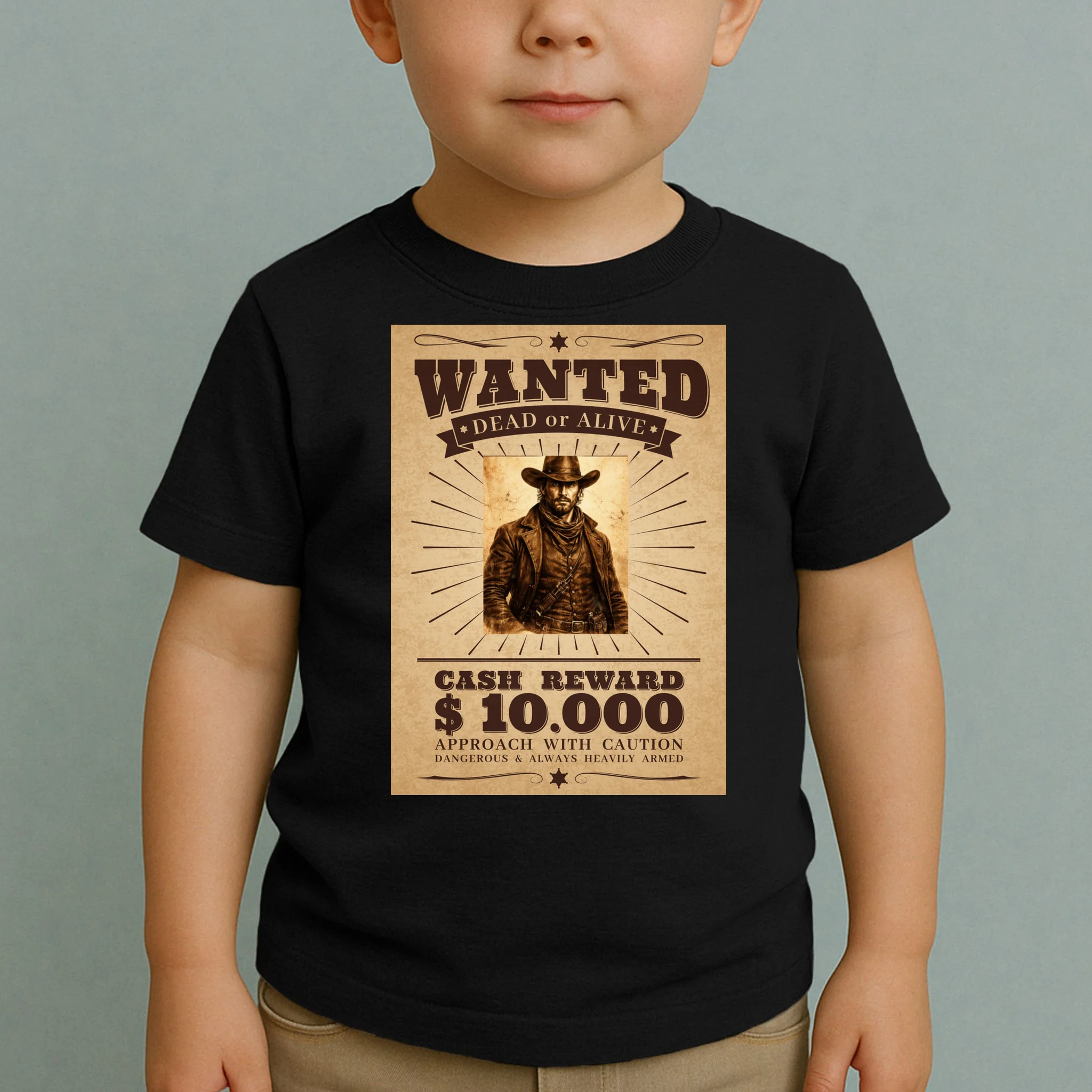 Custom Wanted Poster Photo Picture Toddler T-Shirt - Front 1