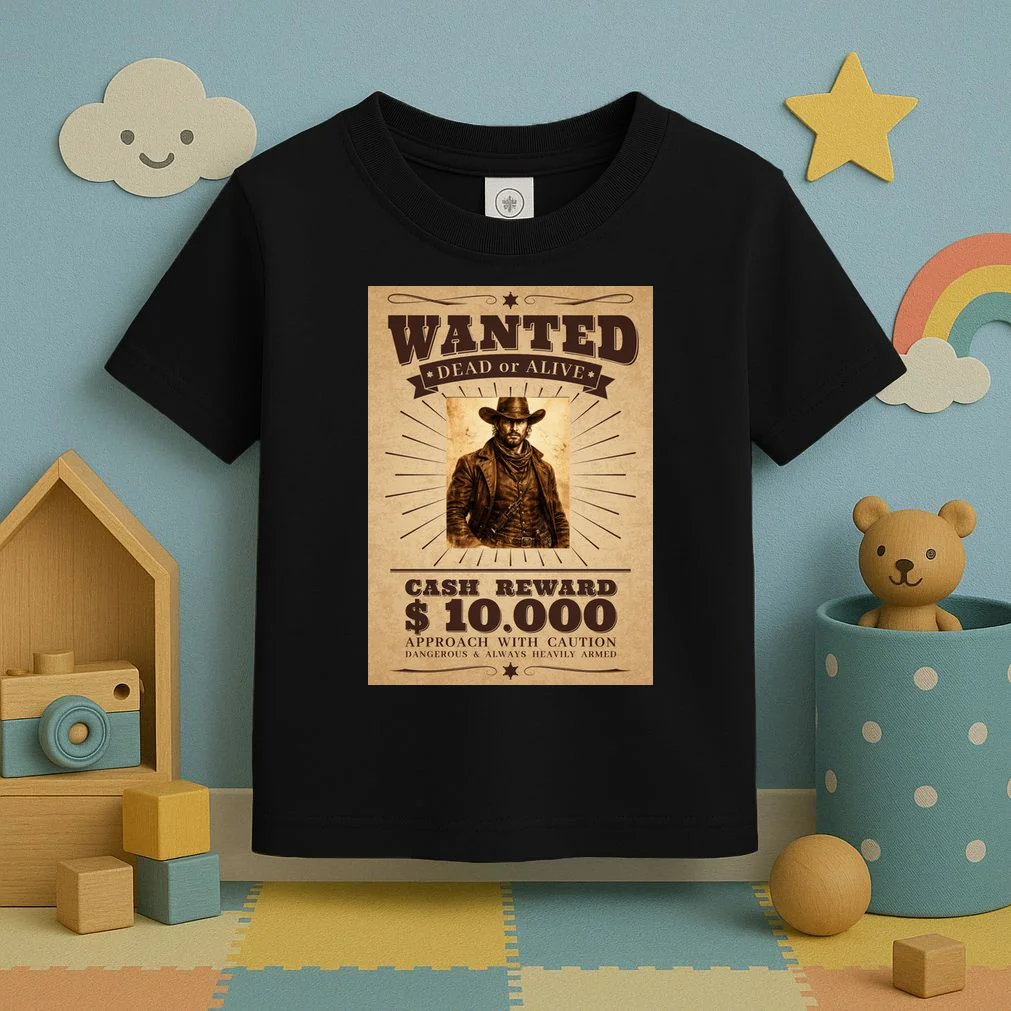 Custom Wanted Poster Photo Picture Toddler T-Shirt - Front 2