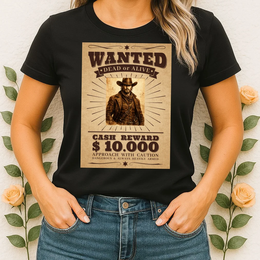 Custom Wanted Poster Photo Picture Women's T-Shirt - Front 1