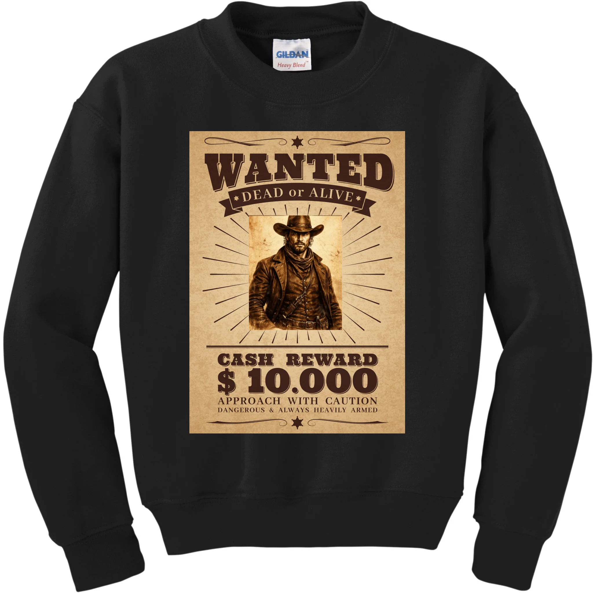 Custom Wanted Poster Photo Picture Kids Sweatshirt - Front