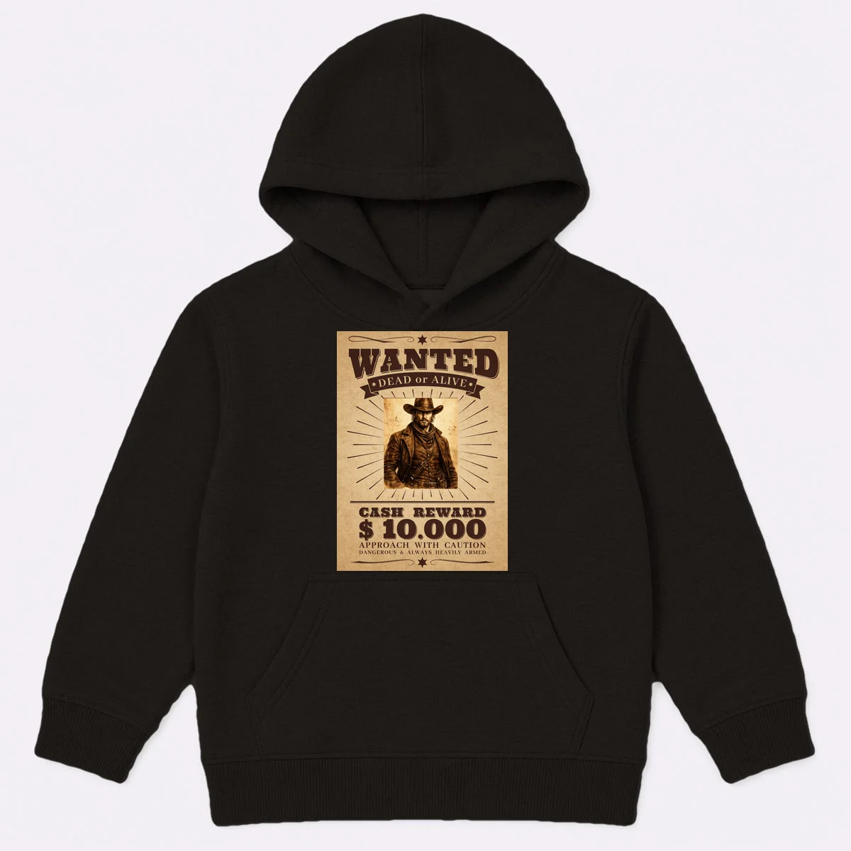 Custom Wanted Poster Photo Picture Kids Hoodie - Front