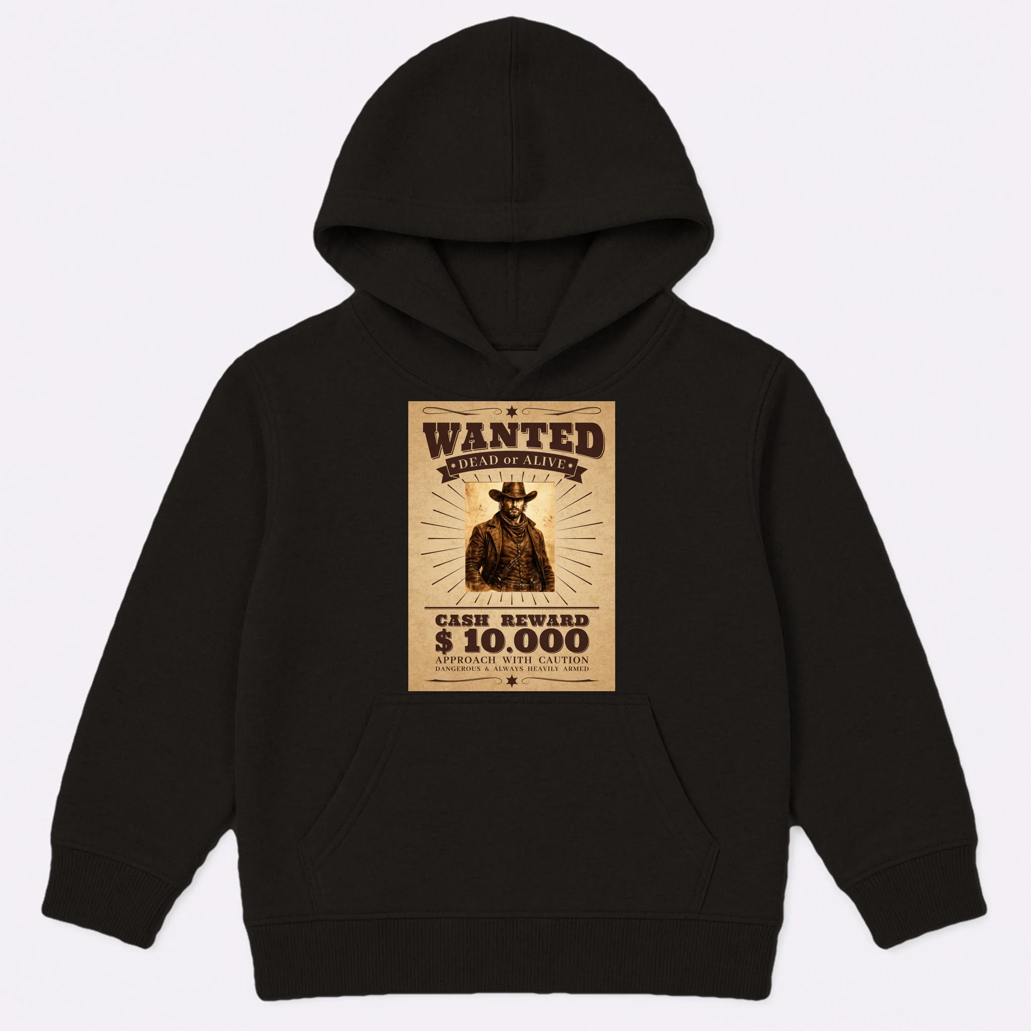 Custom Wanted Poster Photo Picture Kids Hoodie - Front