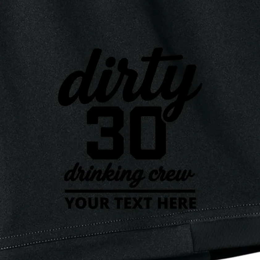 Dirty 30 Drinking Crew Customizable Birthday Kids Shorts for Party Vibes - Front - Close-up