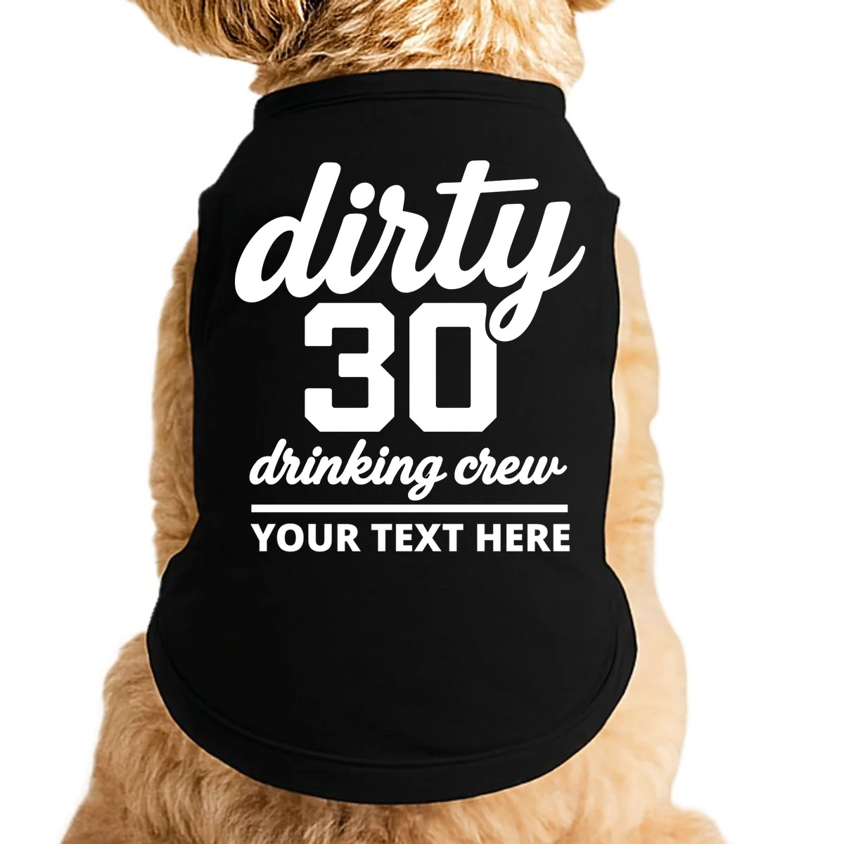 Dirty 30 Drinking Crew Customizable Birthday Doggie Tank for Party Vibes - Front