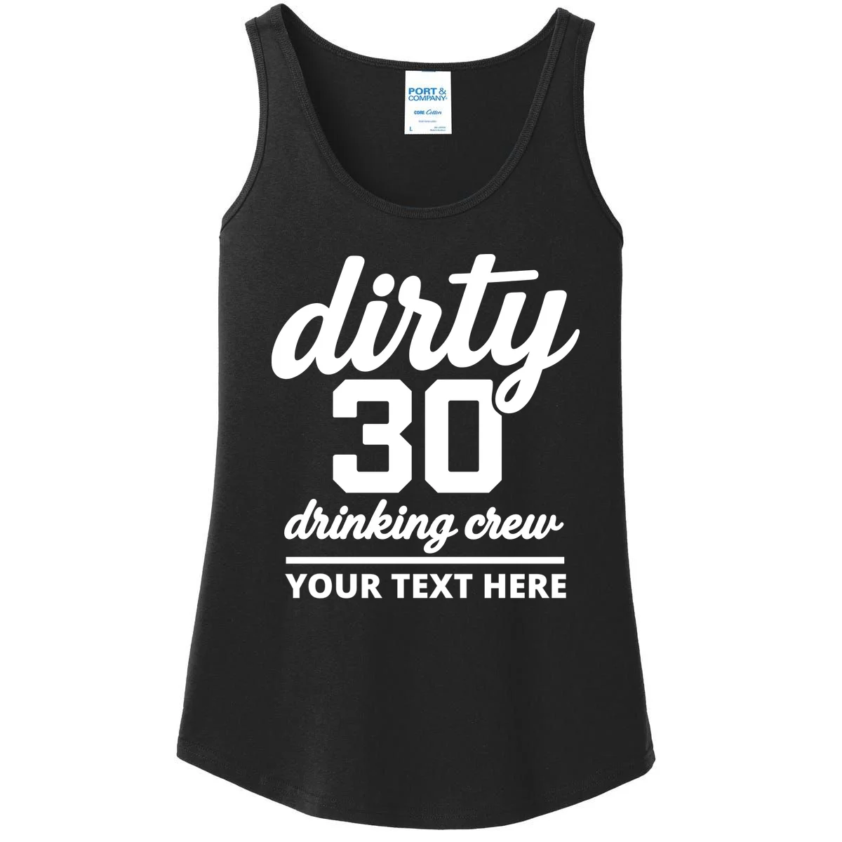 Dirty 30 Drinking Crew Customizable Birthday Women's Tank Top for Party Vibes - Front