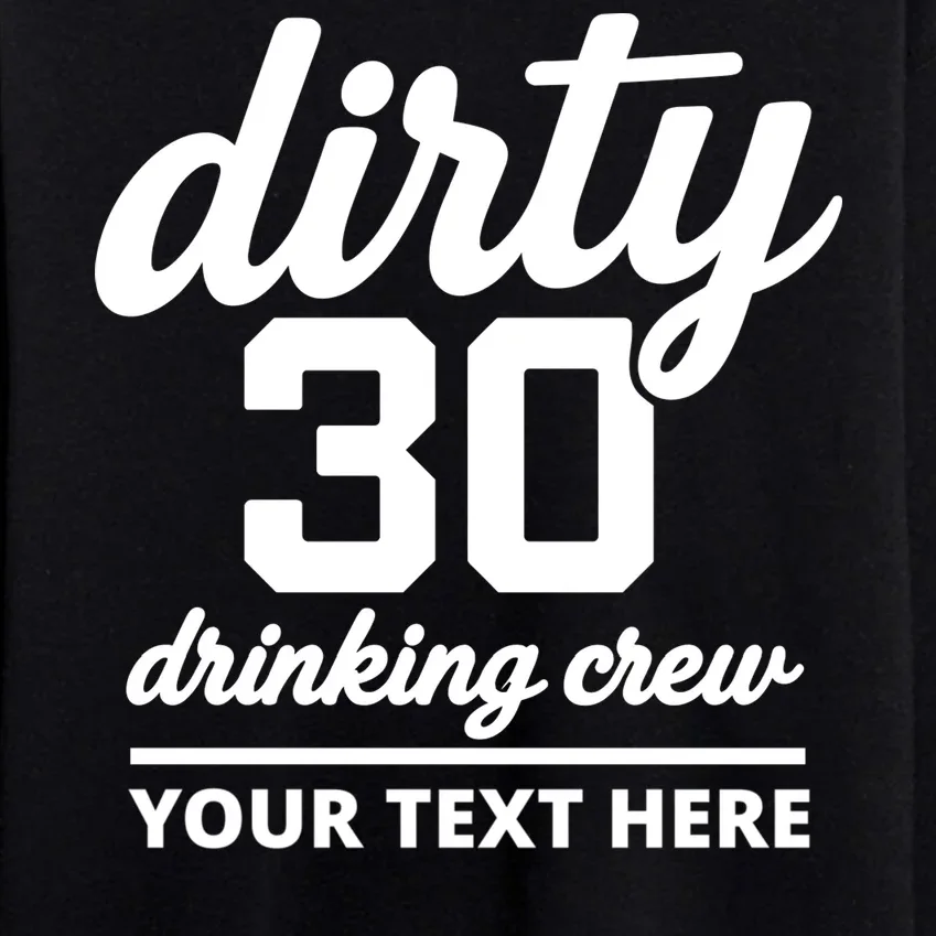Dirty 30 Drinking Crew Customizable Birthday Men's Sweatsuit for Party Vibes - Front - Close-up