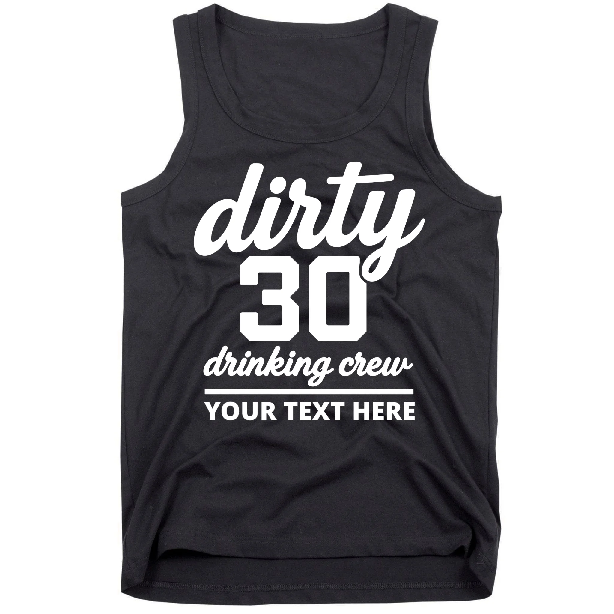 Dirty 30 Drinking Crew Customizable Birthday Men's Tank Top for Party Vibes - Front