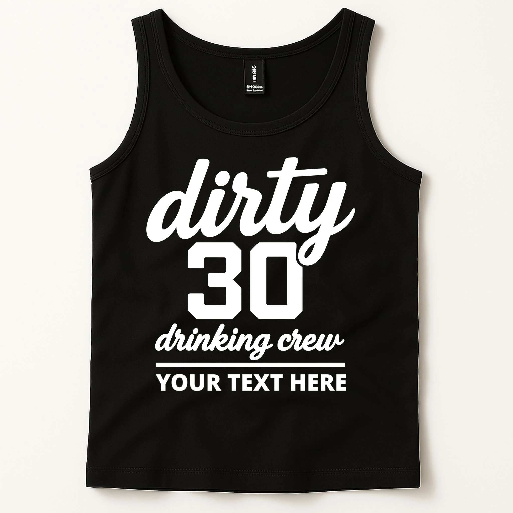 Dirty 30 Drinking Crew Customizable Birthday Men's Tank Top for Party Vibes - Front 1