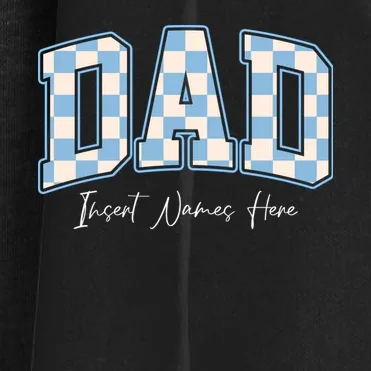 DAD Blue Checkerboard Customizable Women's Cardigan - Front - Close-up