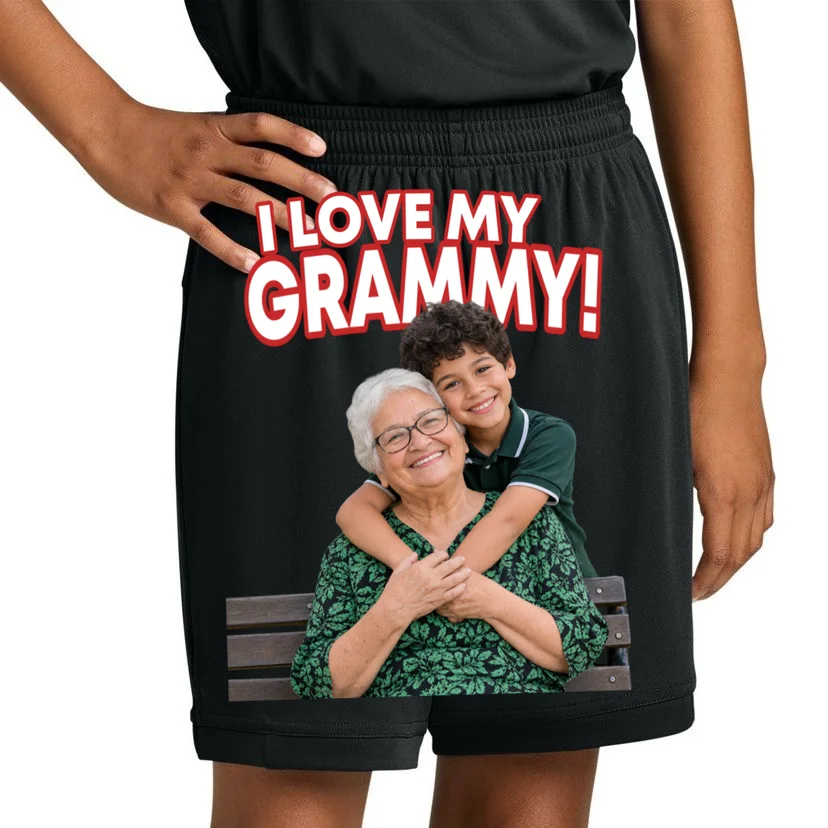 Grandma Photo Personalized Gift - I love My Grammy Custom Photo Gift Kids Shorts - Front 1