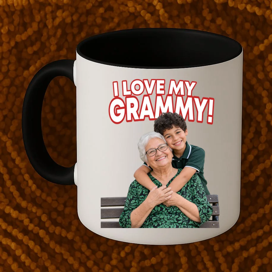 Grandma Photo Personalized Gift - I love My Grammy Custom Photo Gift Mug - Front 1