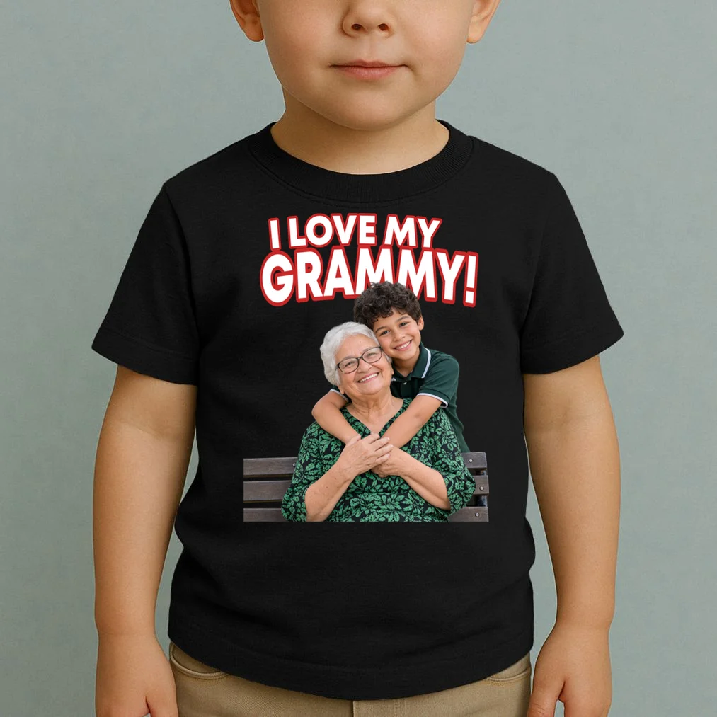 Grandma Photo Personalized Gift - I love My Grammy Custom Photo Gift Toddler T-Shirt - Front 1