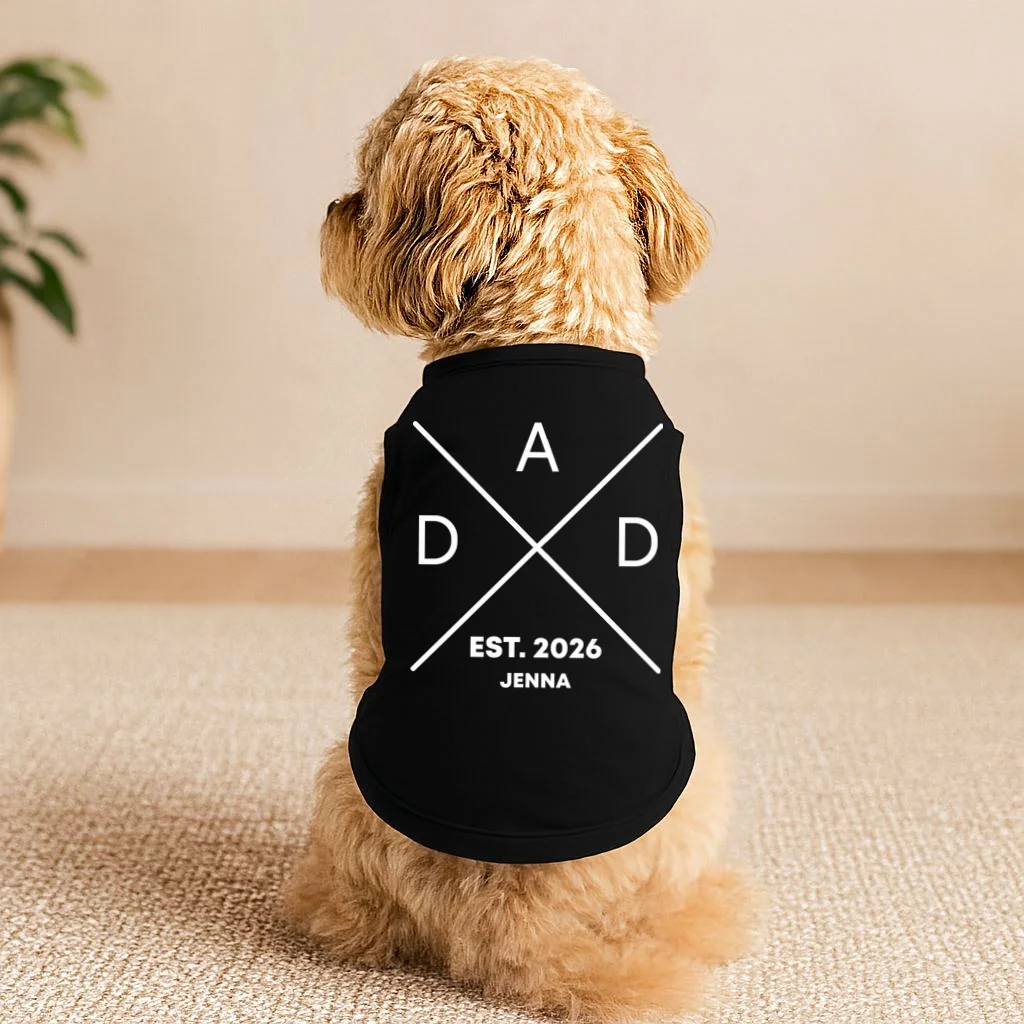 Dad Custom New Dad Fathers Day Doggie Tank - Front 1