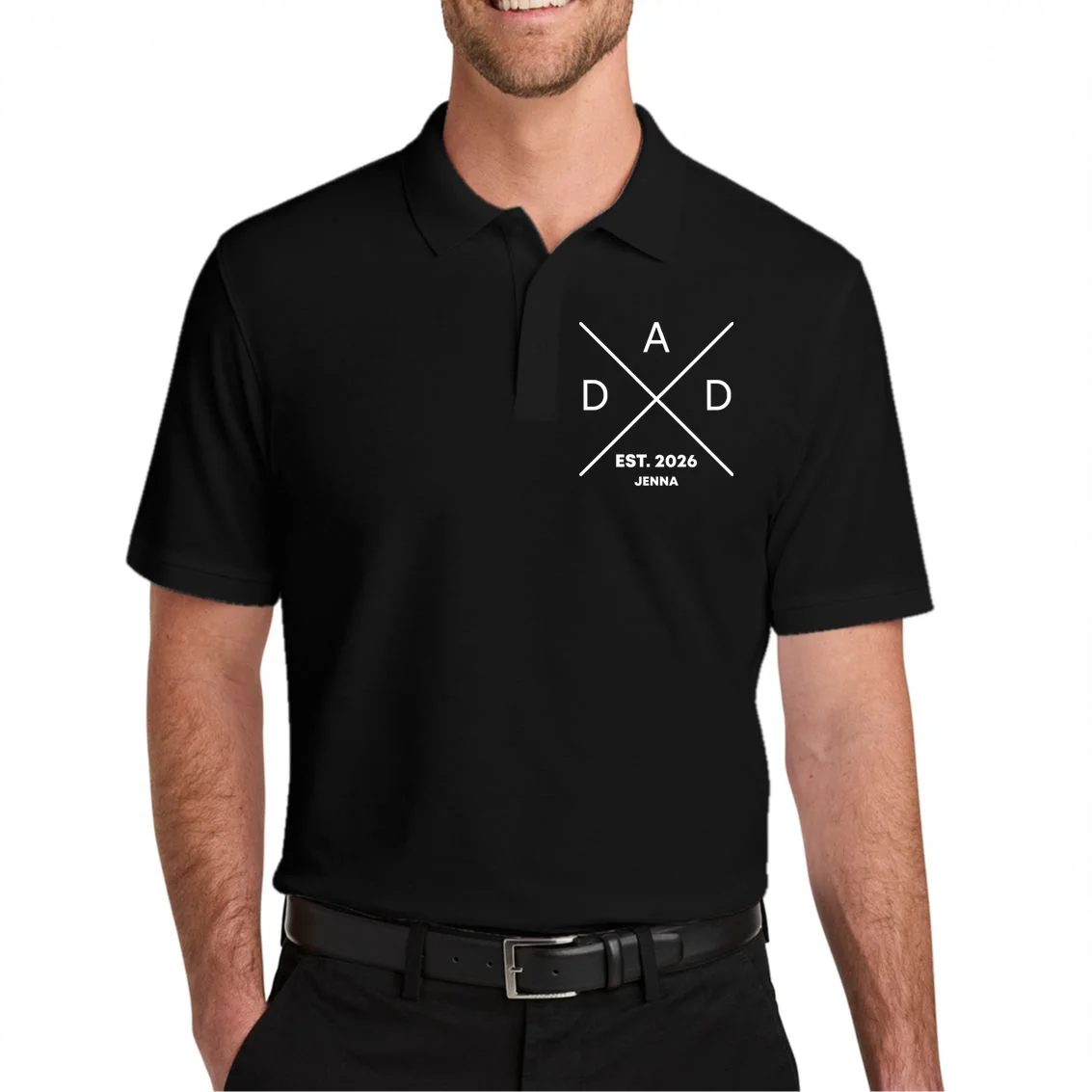 Dad Custom New Dad Fathers Day Men's Polo - Front 1