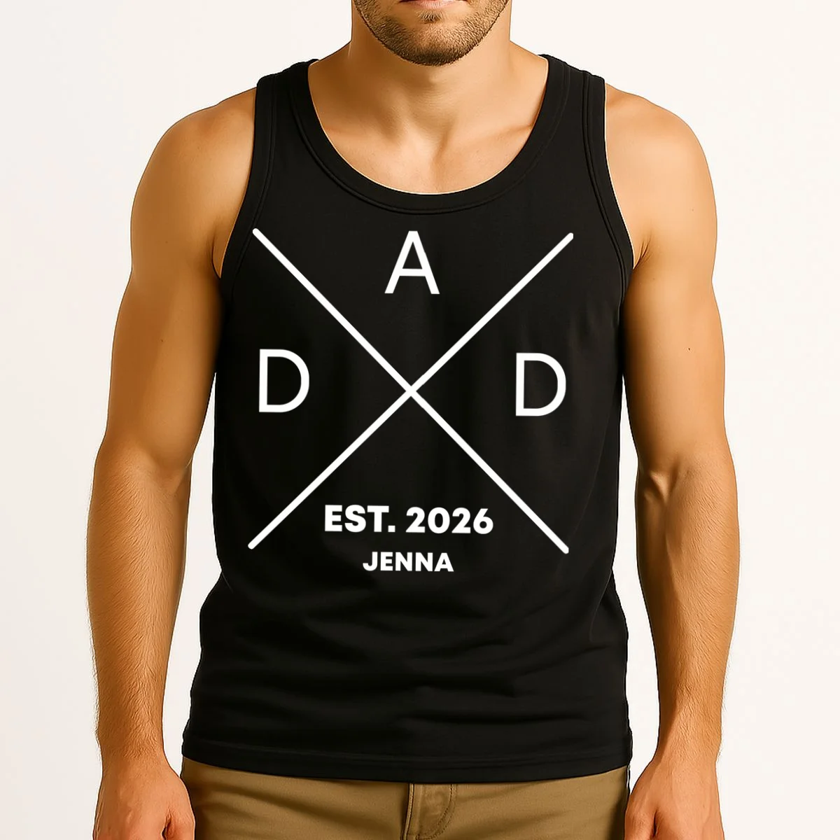 Dad Custom New Dad Fathers Day Tank Top - Front 2