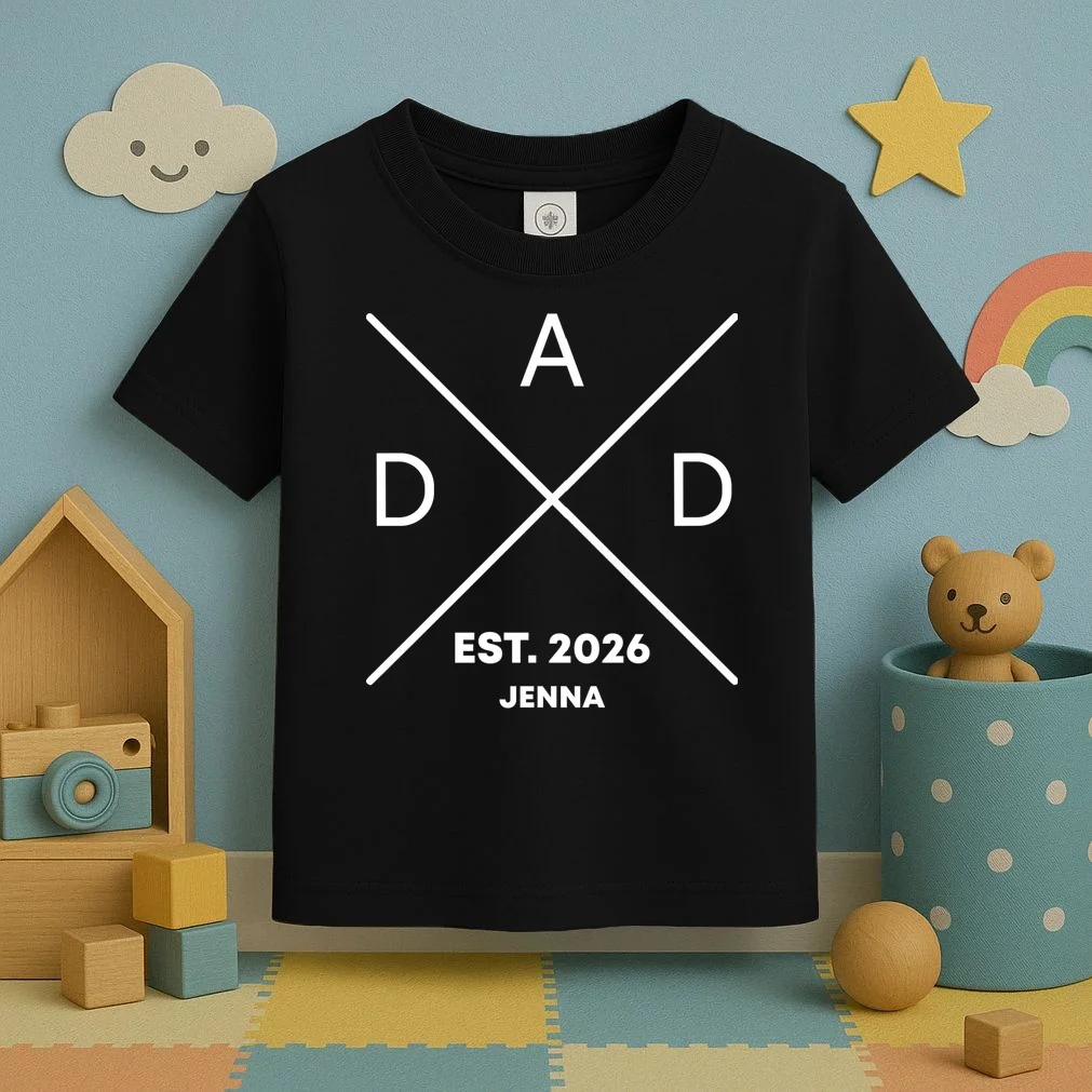 Dad Custom New Dad Fathers Day Toddler T-Shirt - Front 2