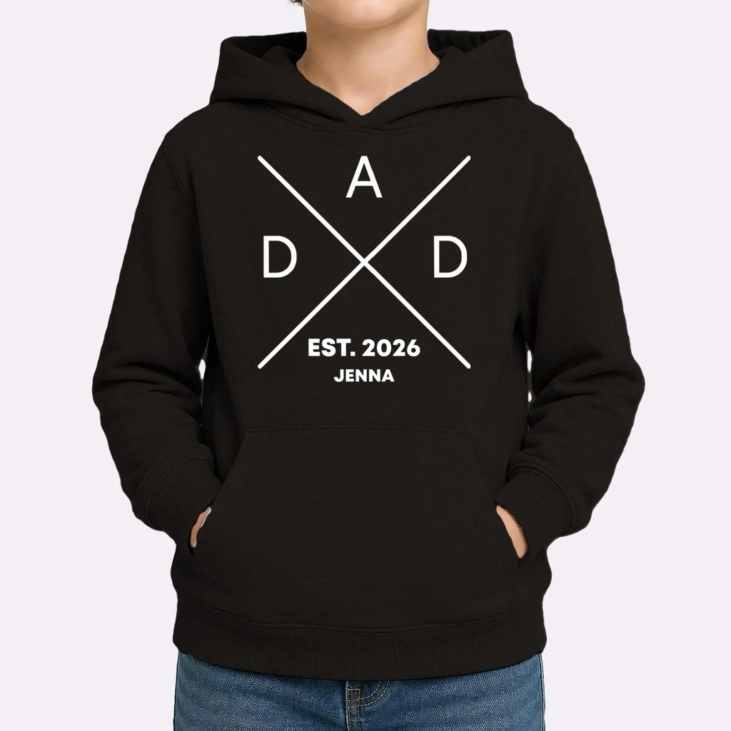 Dad Custom New Dad Fathers Day Kids Hoodie - Front 1