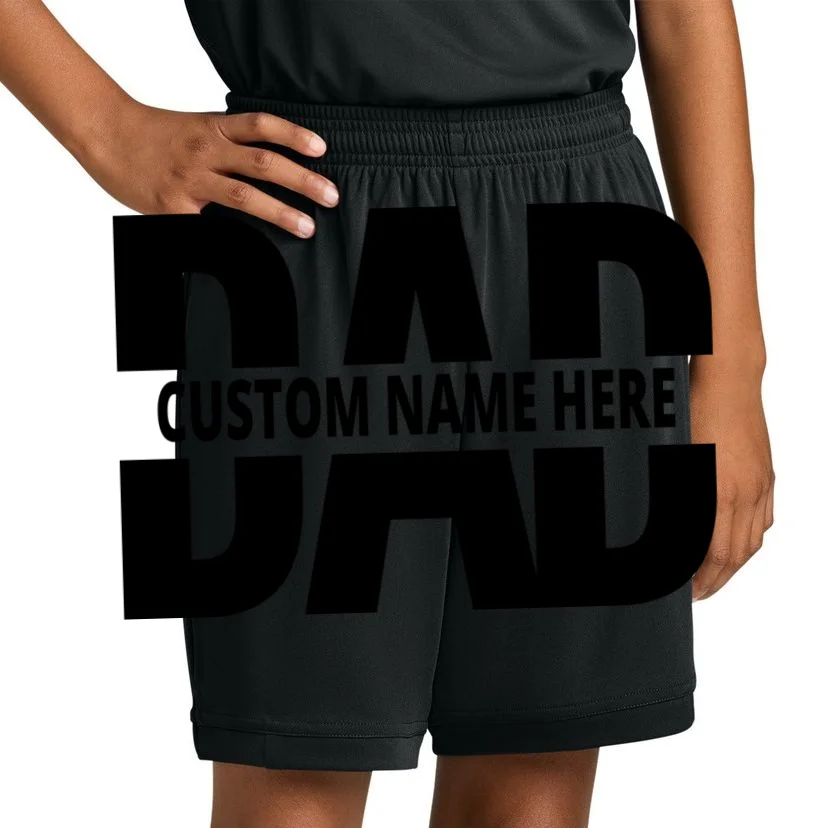 DAD Custom Name Fathers Day Kids Shorts - Front 1