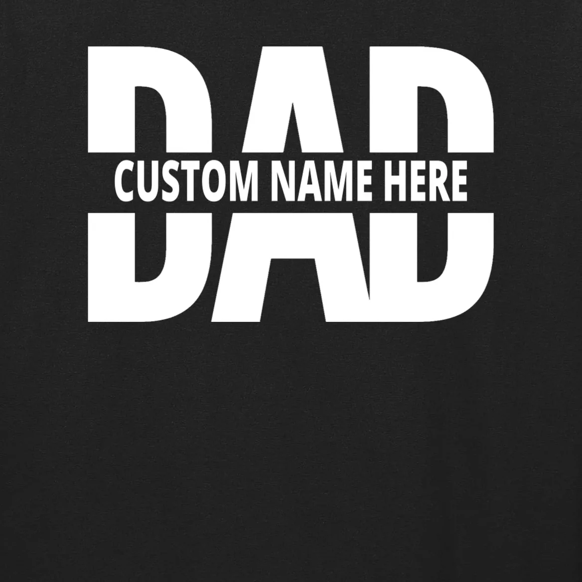 DAD Custom Name Fathers Day Men's Long Sleeve Shirt - Front - Close-up