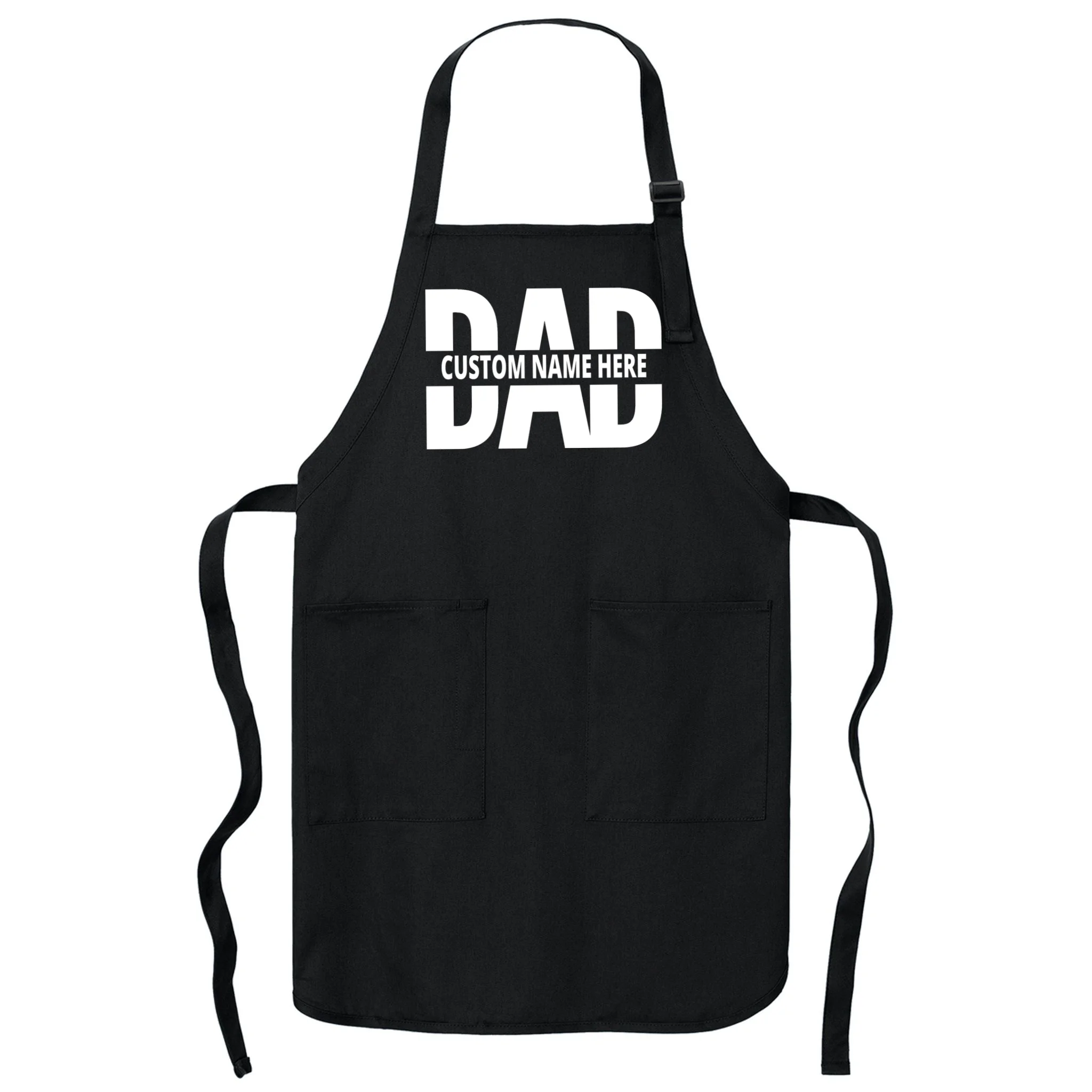 DAD Custom Name Fathers Day Apron - Front