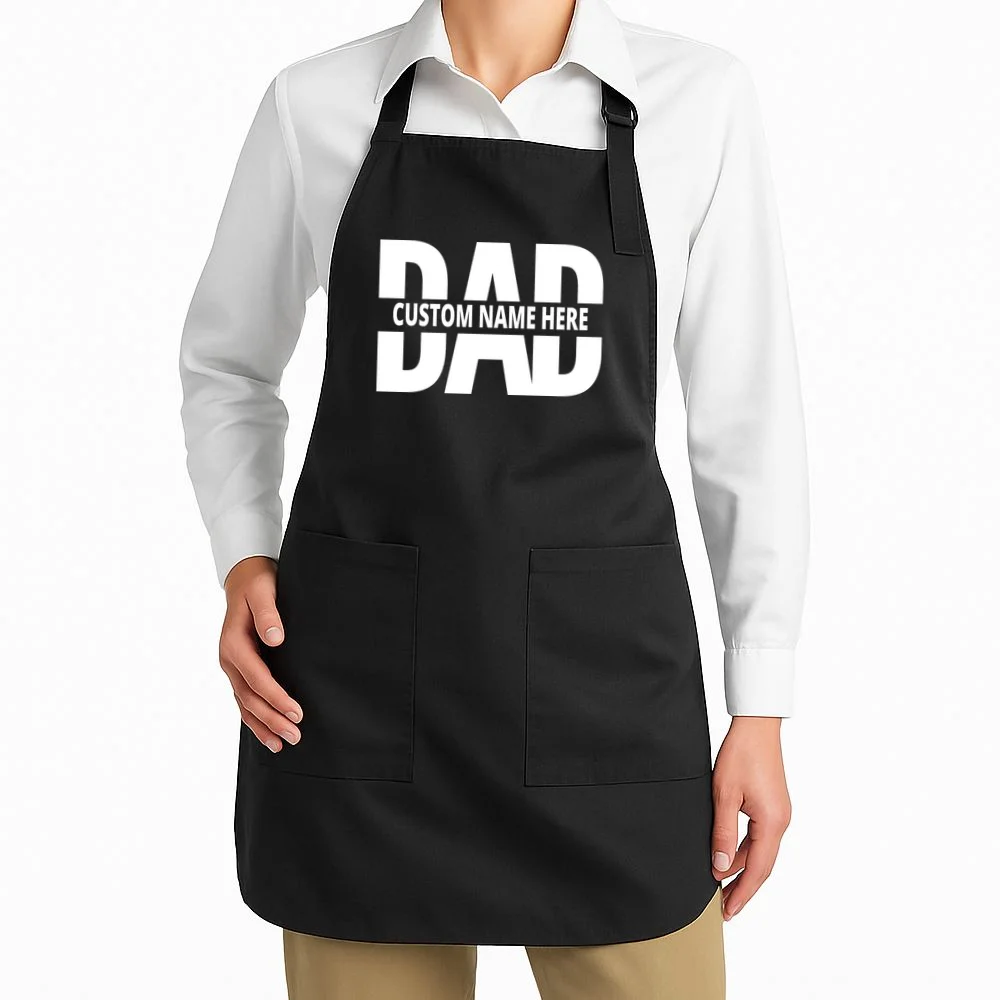 DAD Custom Name Fathers Day Apron - Front 1