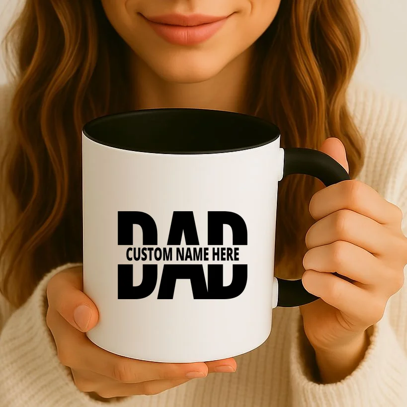 DAD Custom Name Fathers Day Coffee Mug - Front 2