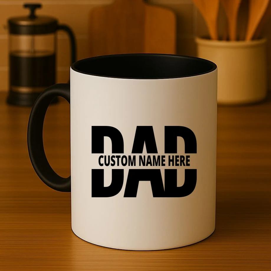 DAD Custom Name Fathers Day Coffee Mug - Front 3