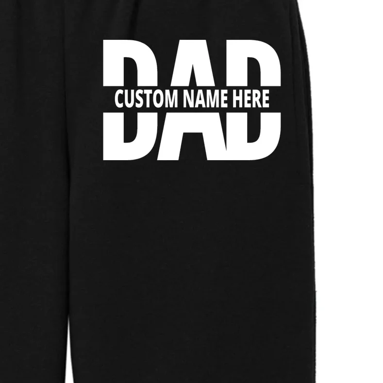 DAD Custom Name Fathers Day Kids Fleece Sweatpants - Front - Close-up