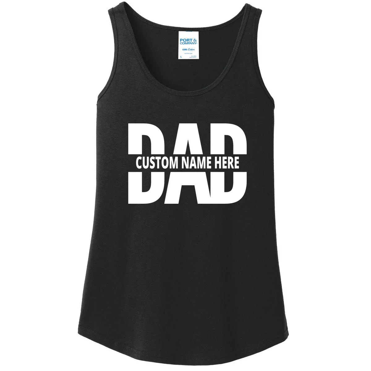 DAD Custom Name Fathers Day Women's Tank Top - Front