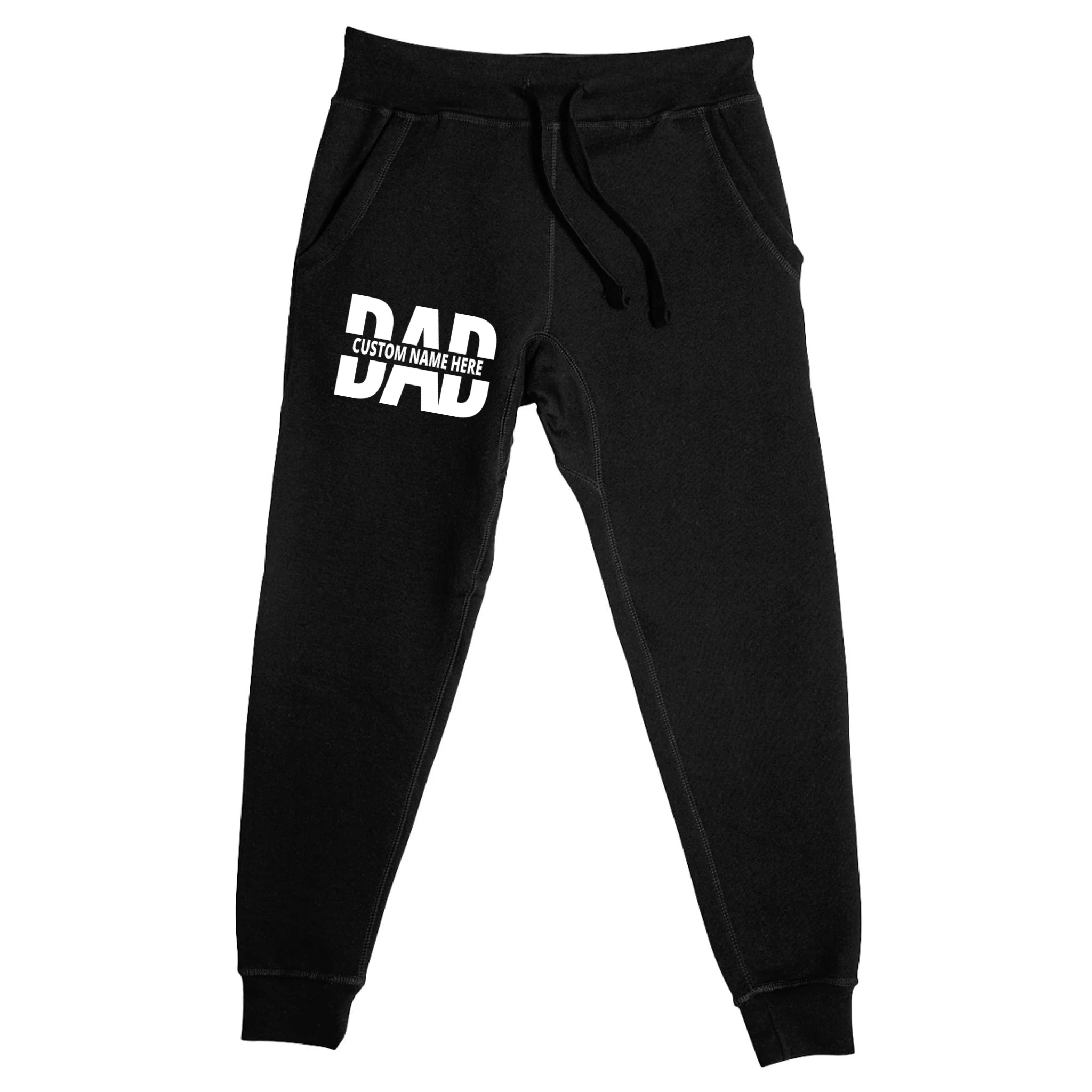 DAD Custom Name Fathers Day Men's Sweatpants - Front
