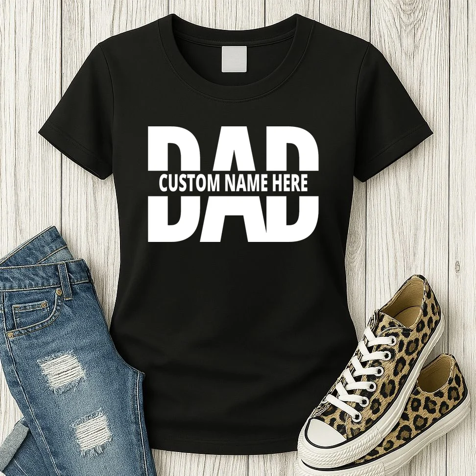 DAD Custom Name Fathers Day Women's T-Shirt - Front 2