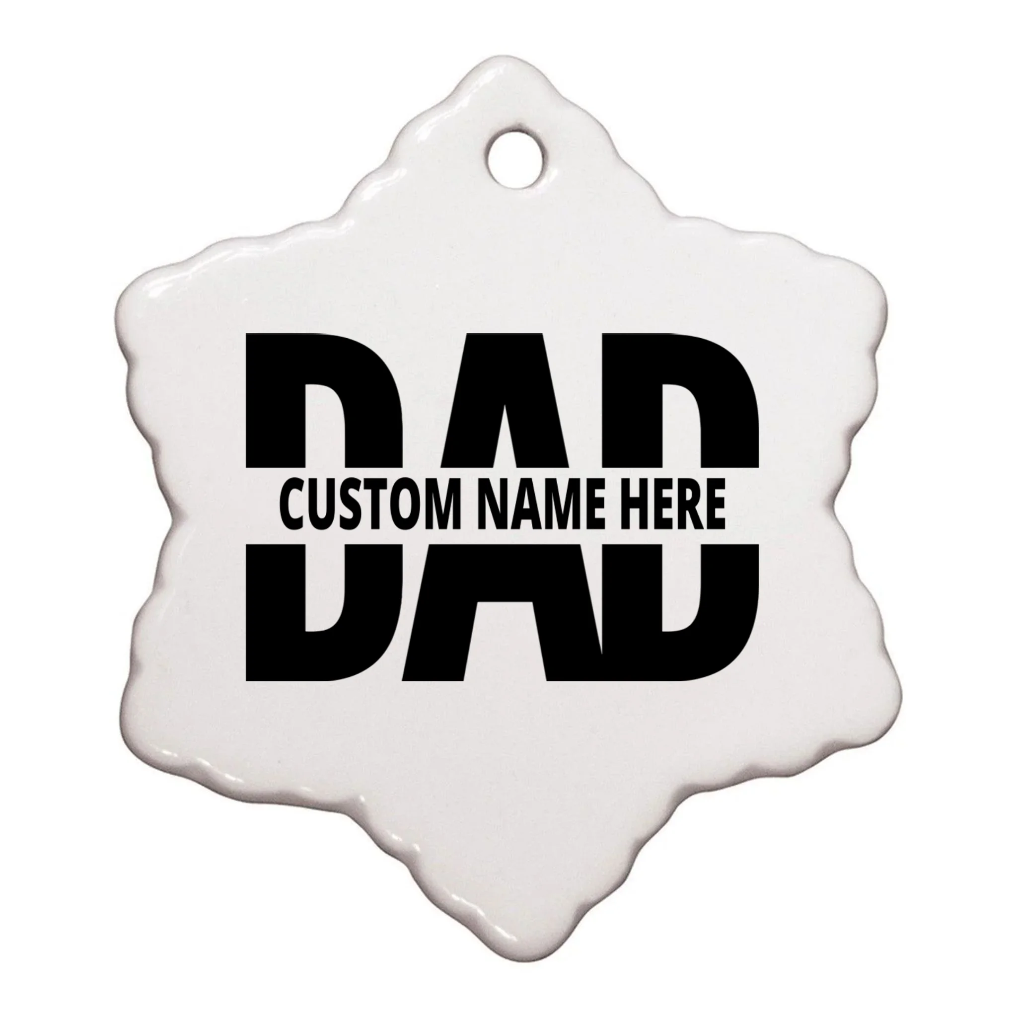 DAD Custom Name Fathers Day Ornament - Front