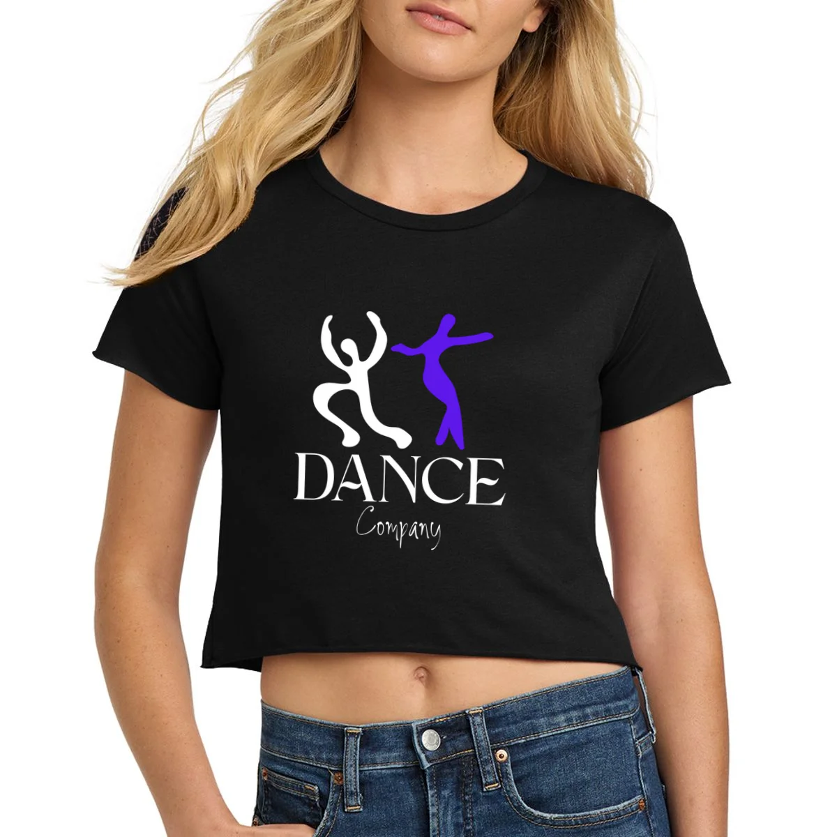 Dance Company Name Customizable Women's Crop Top T-Shirt - Front 1