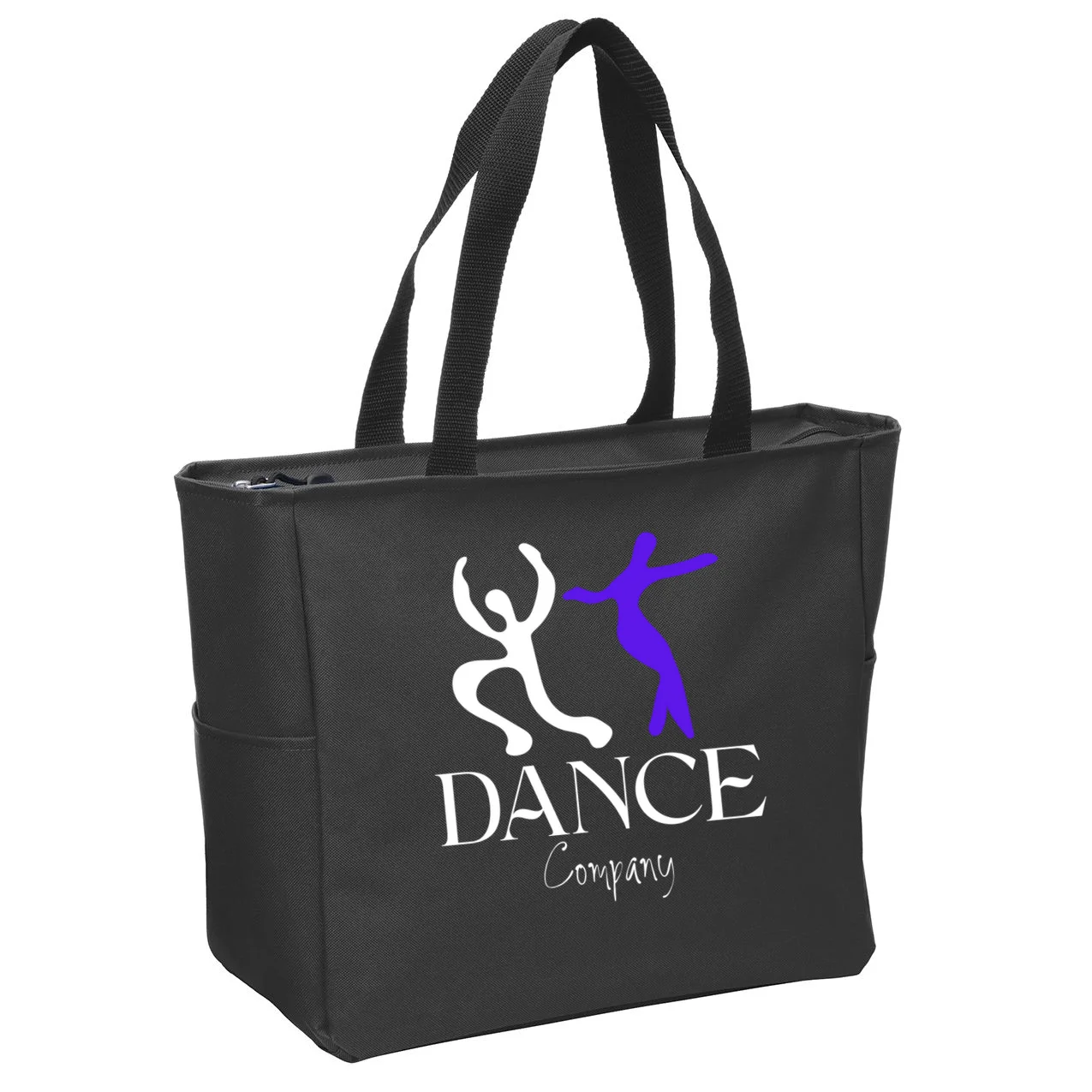 Dance Company Name Customizable Zip Tote Bag - Front 1