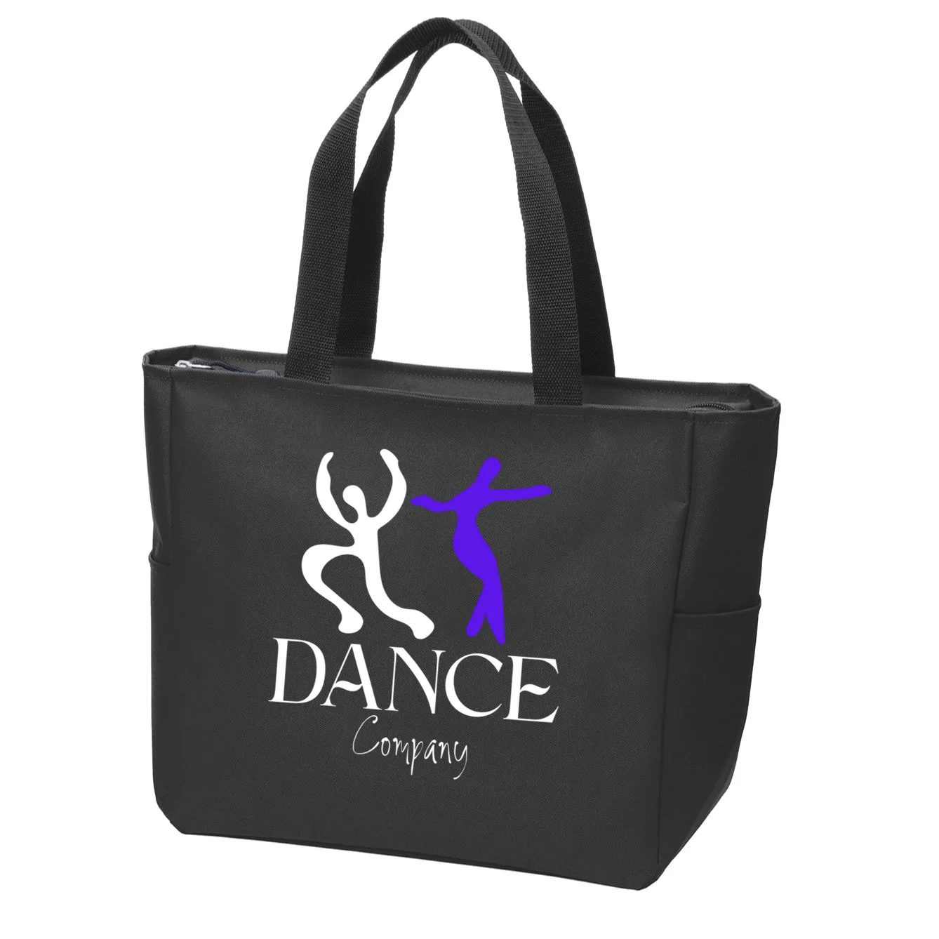 Dance Company Name Customizable Zip Tote Bag - Front 2