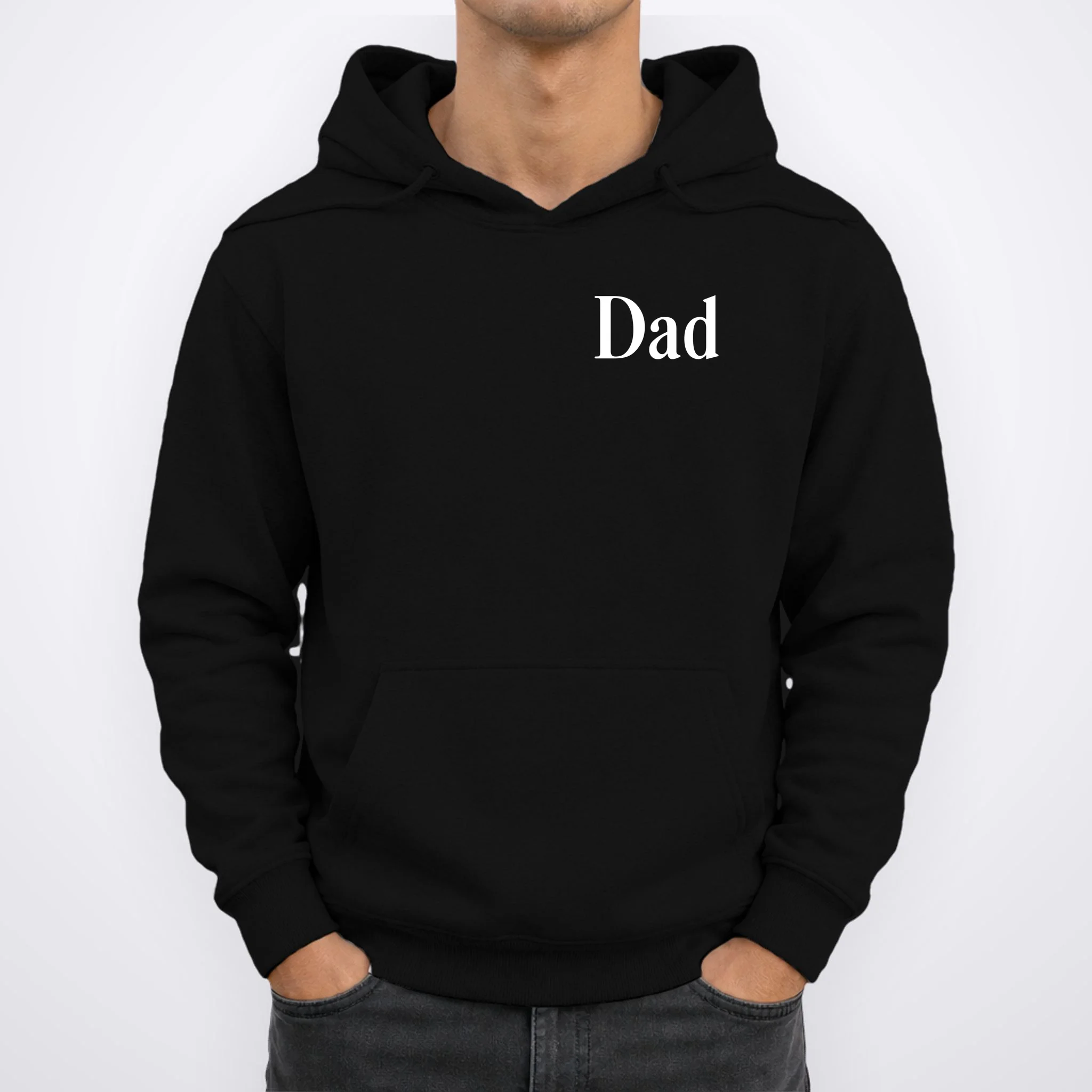Dad Custom Kids Name Sleeve Men's Hoodie - Front 1