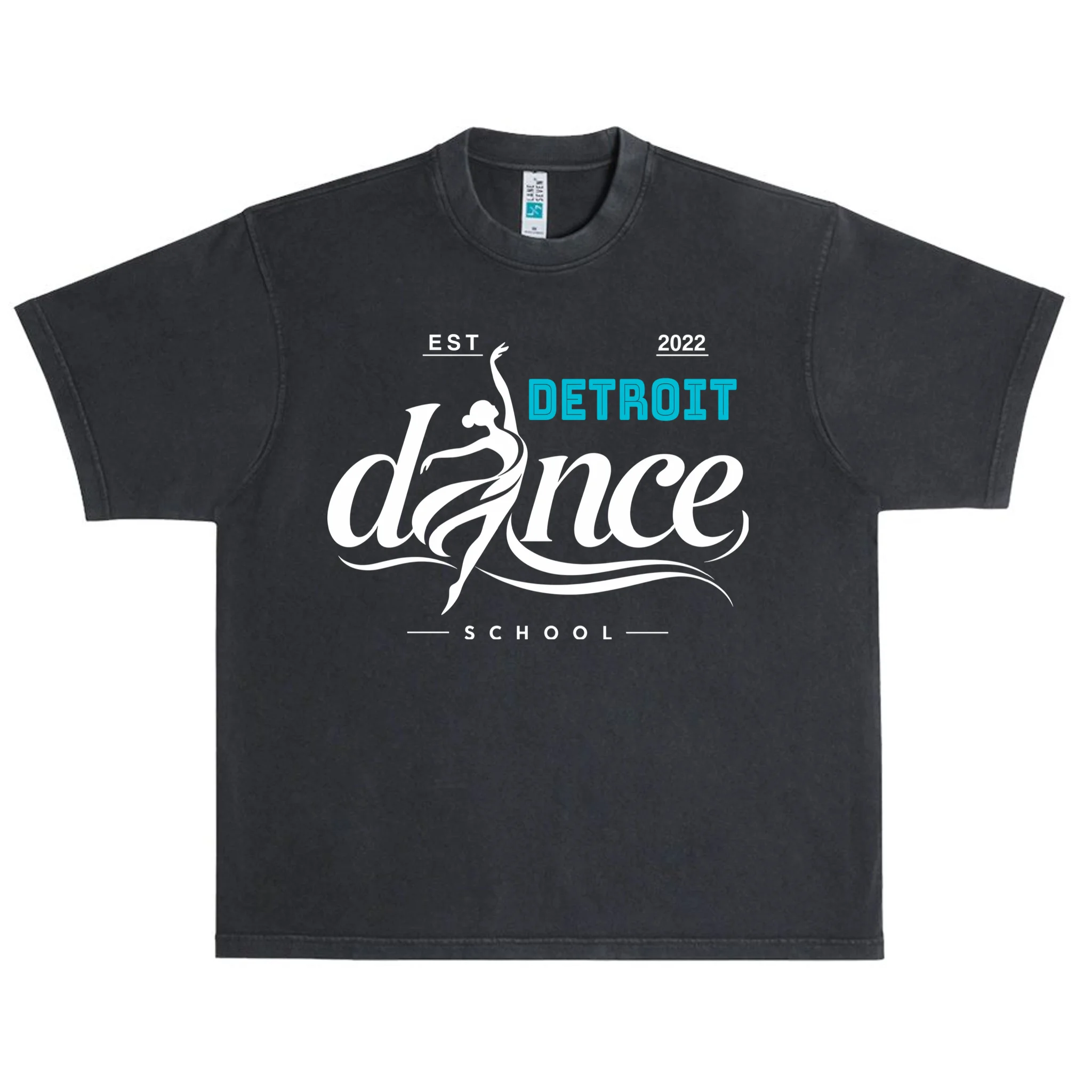 Dance Studio EST Name Customizable Men's Oversized Heavyweight T-Shirt - Front