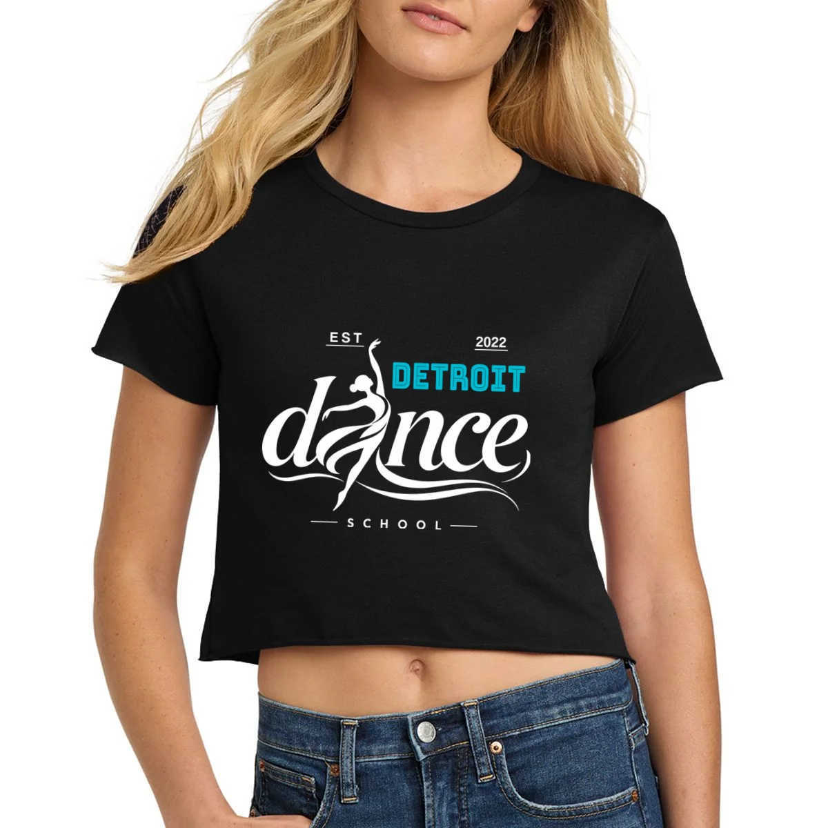 Dance Studio EST Name Customizable Women's Crop Top T-Shirt - Front 1