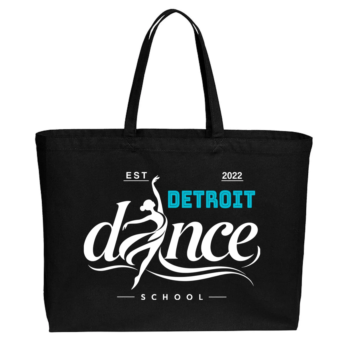 Dance Studio EST Name Customizable Canvas Tote Bag - Front