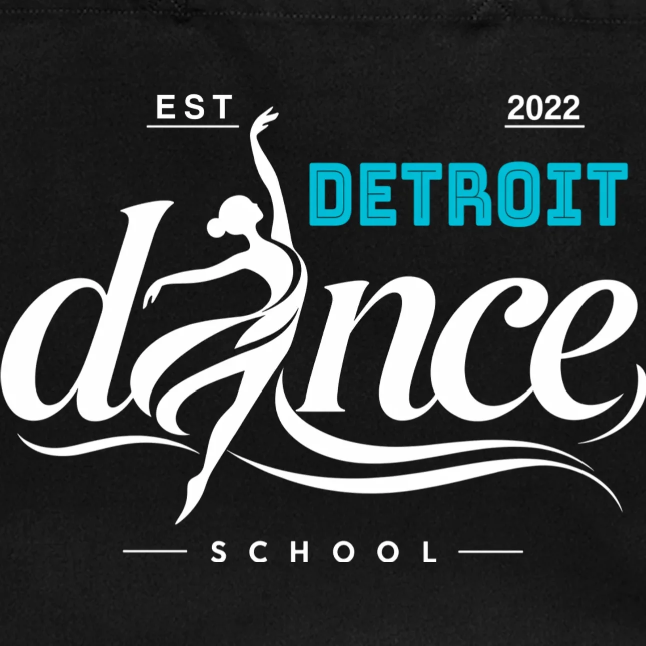 Dance Studio EST Name Customizable Canvas Tote Bag - Front - Close-up