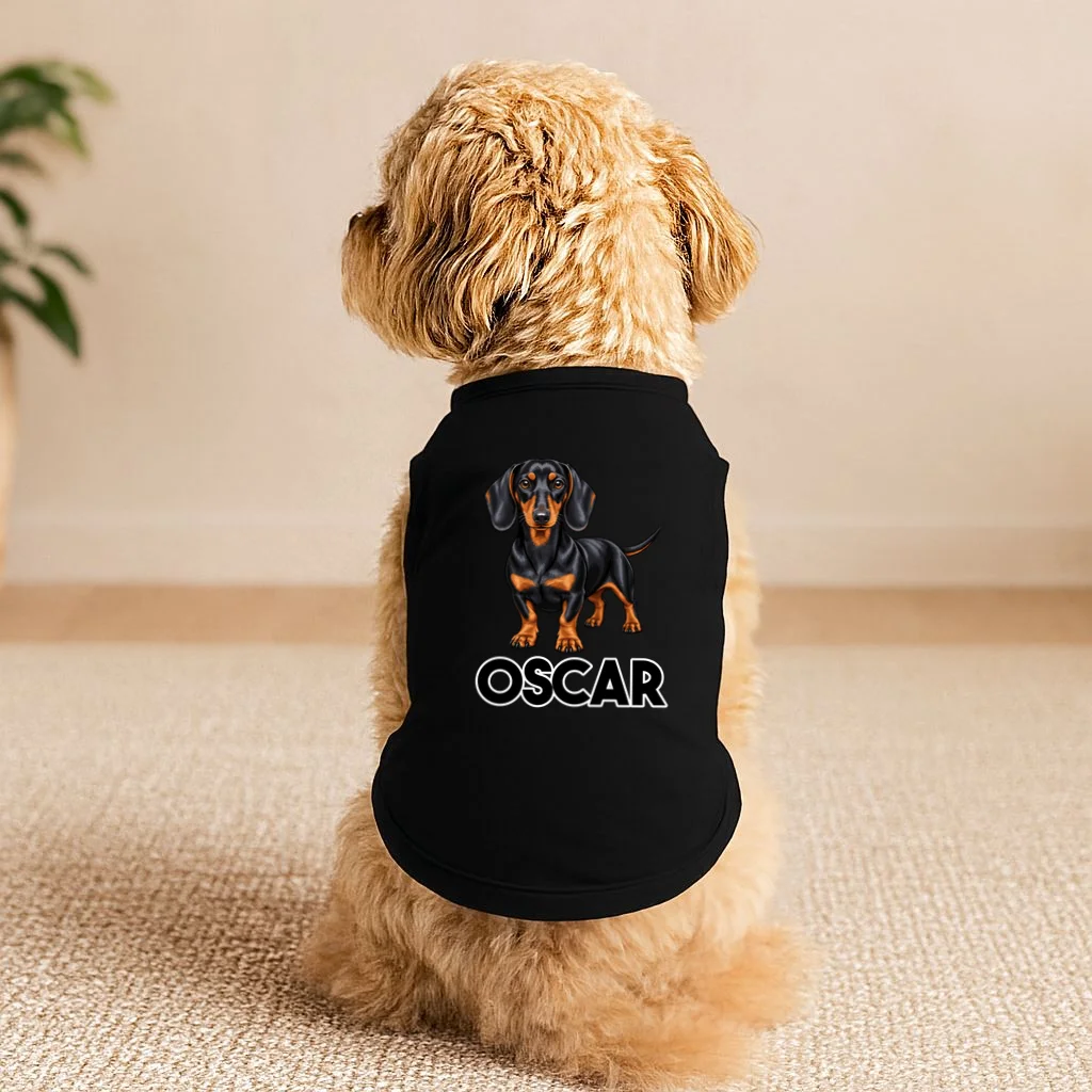 Dachshund Personalized Pet Name Dog Doggie Tank - Front 1