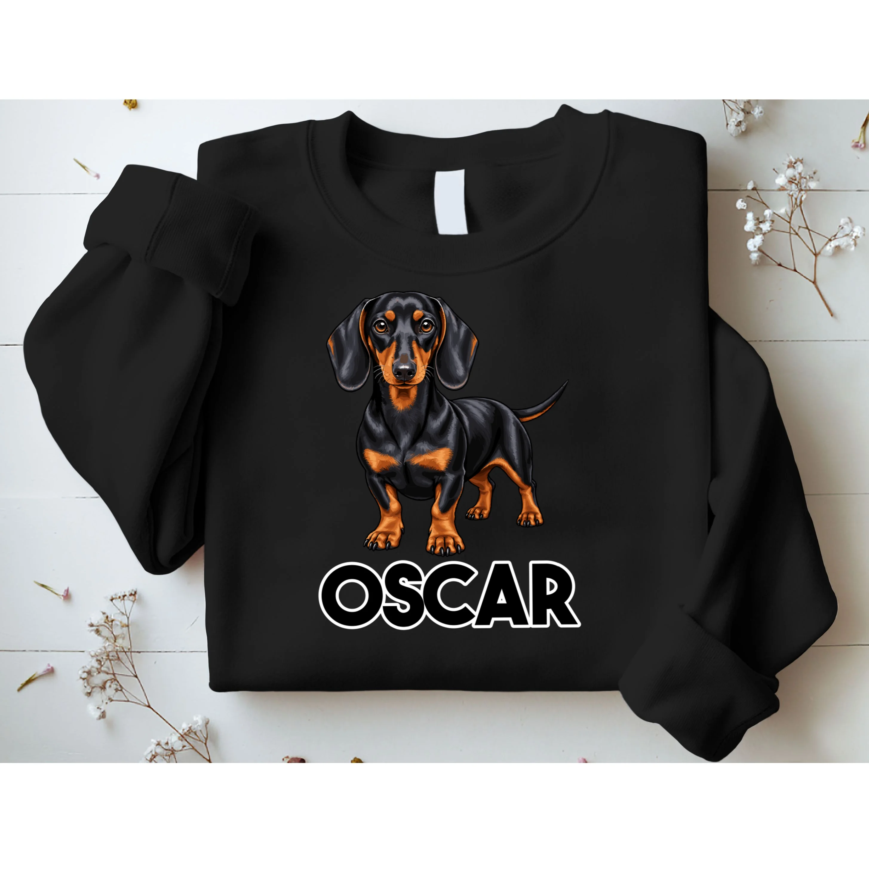 Dachshund Personalized Pet Name Dog Sweatshirt - Front 1