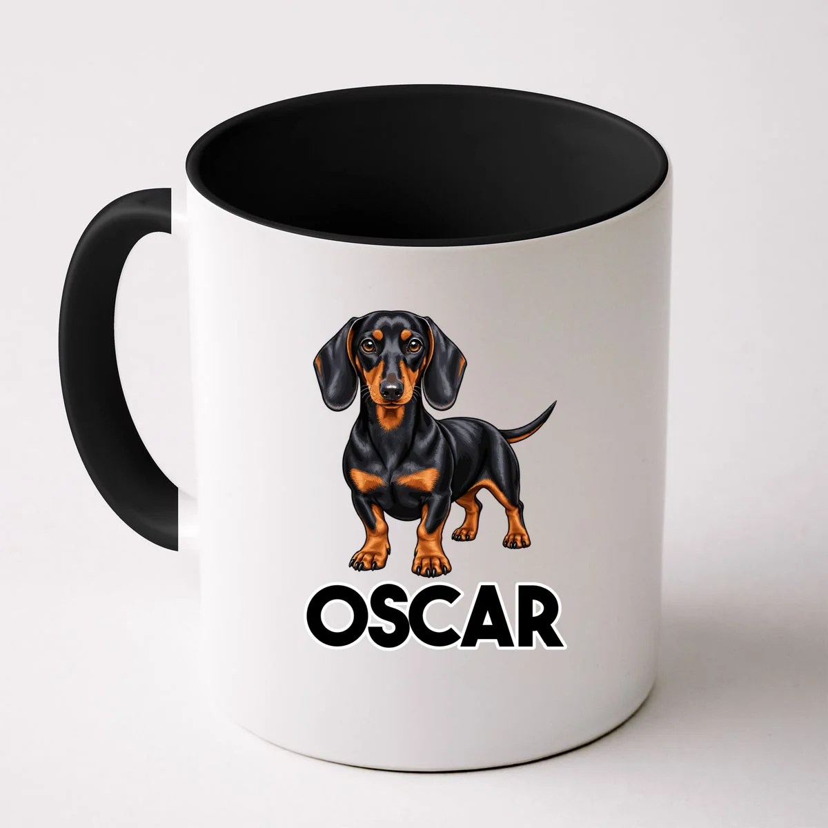 Dachshund Personalized Pet Name Dog Coffee Mug - Front