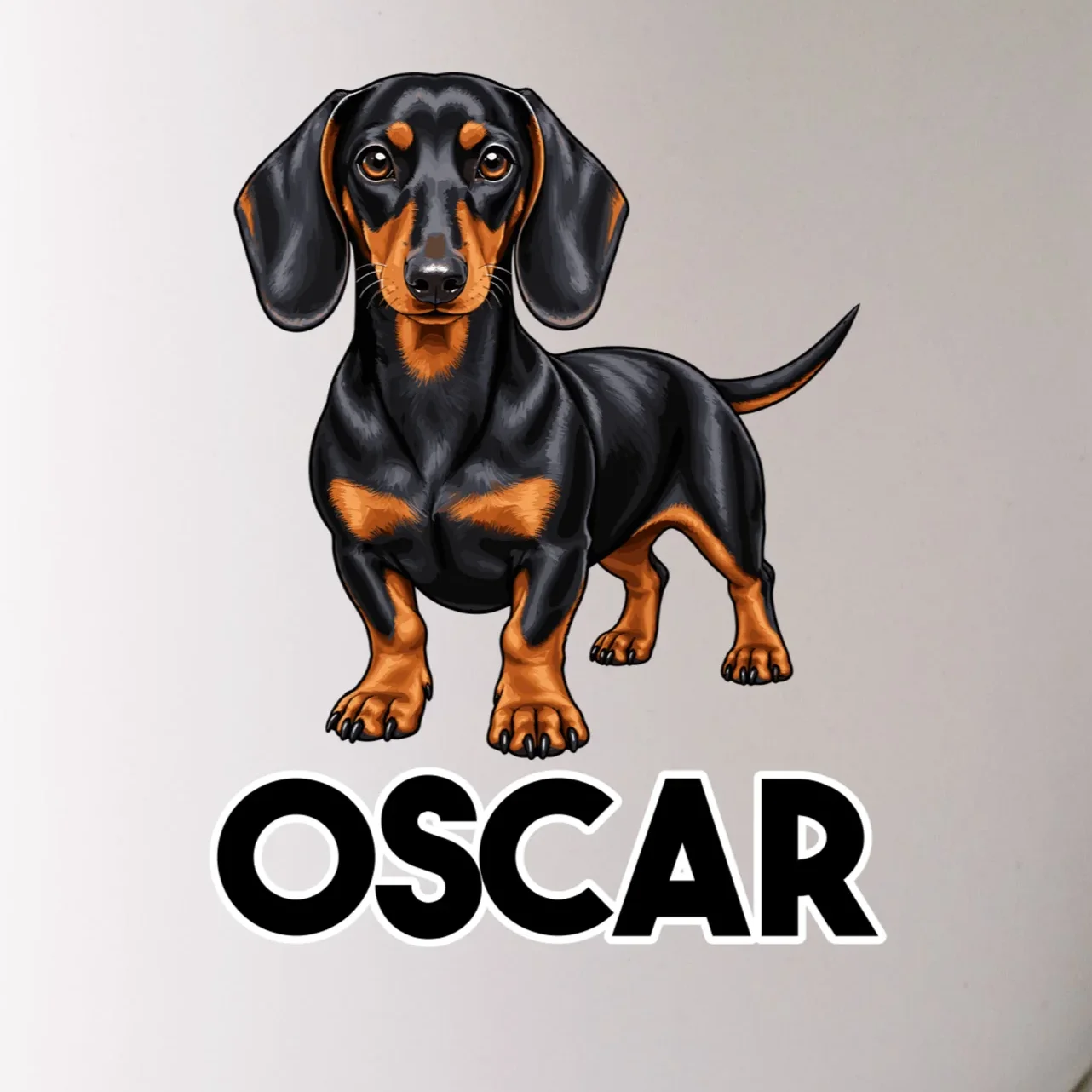 Dachshund Personalized Pet Name Dog Mug - Front - Close-up