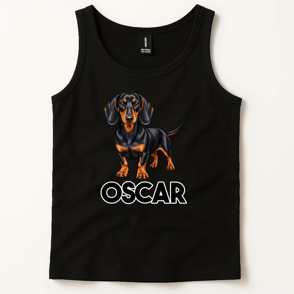 Dachshund Personalized Pet Name Dog Tank Top - Front 1