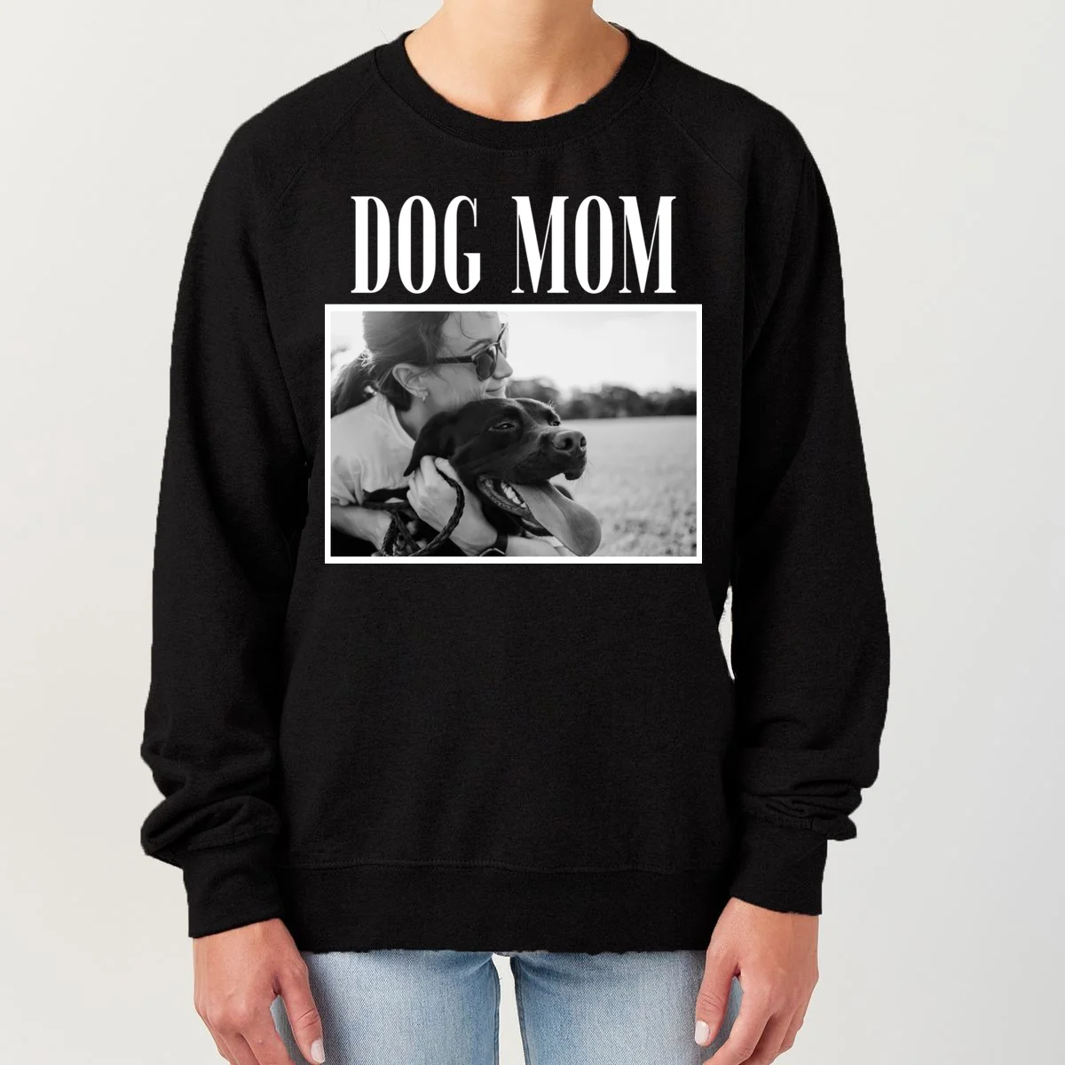 Dog Mom Custom Photo Gift Women's Sweatshirt - Front