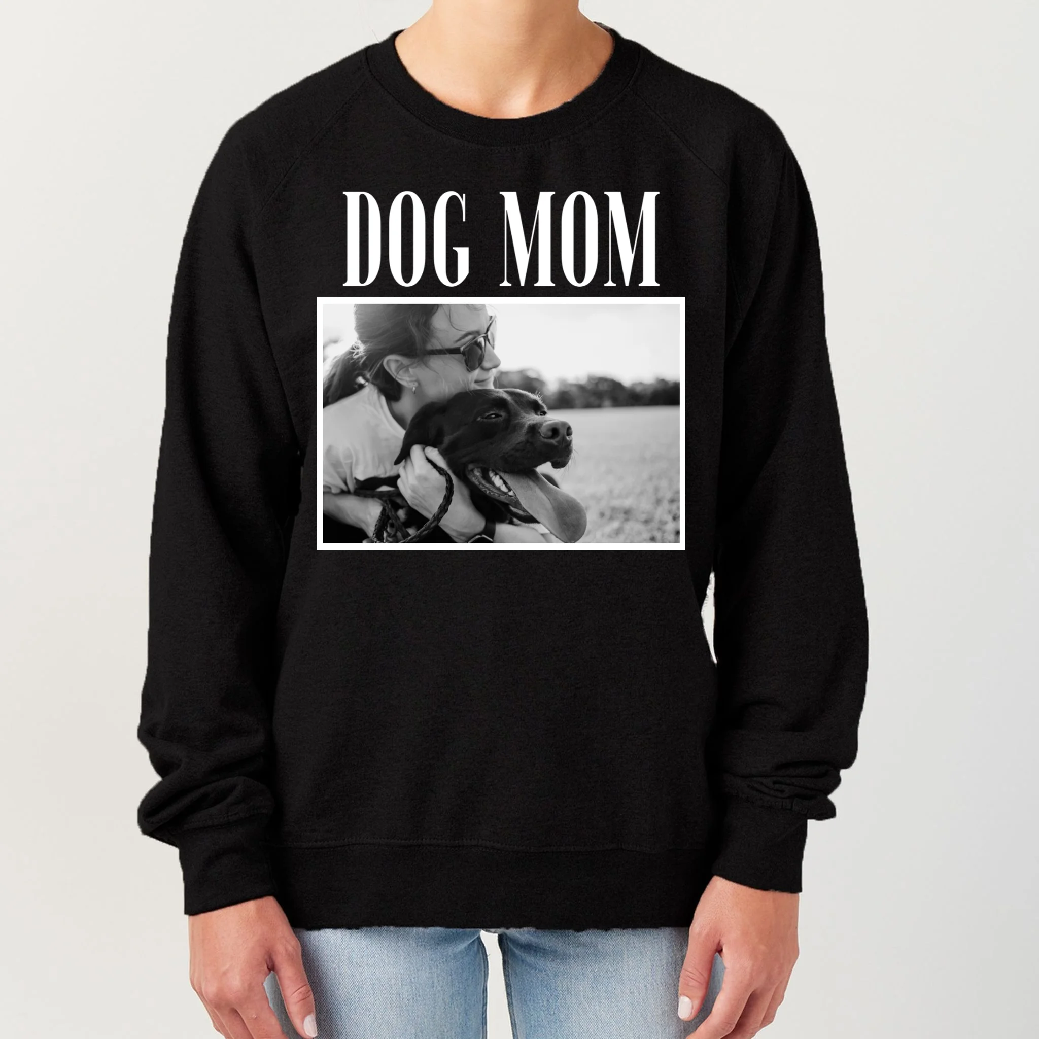 Dog Mom Custom Photo Gift Women's Sweatshirt - Front